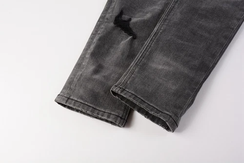 NEU KSUBI Herren dunkelgrau Patch Distressed Hose High Street Mode Jeans - Bild 10 von 12