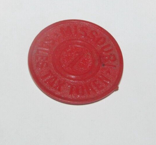 Vintage Missouri One 1 Mil State Sales Tax Red Plastic Token XF Gently Used