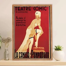 Teatre Comic Barcelona Poster Vintage Spanish Burlesque Wall Art Decor