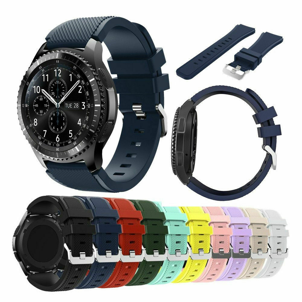 For Samsung Gear S3 Frontier/Classic 46mm 45m Silicone Bracelet