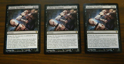 MTG Zendikar Sadistic Sacrament Black Rare x3 UNPLAYED Near Mint