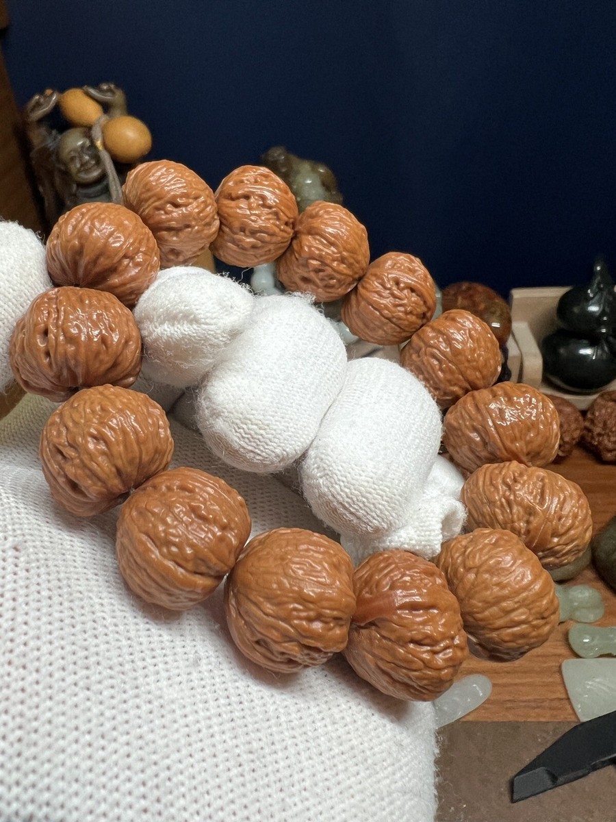 手串 18+×19+×17mm Chinese Small Walnut Bracelet Collection纯野生小秋子