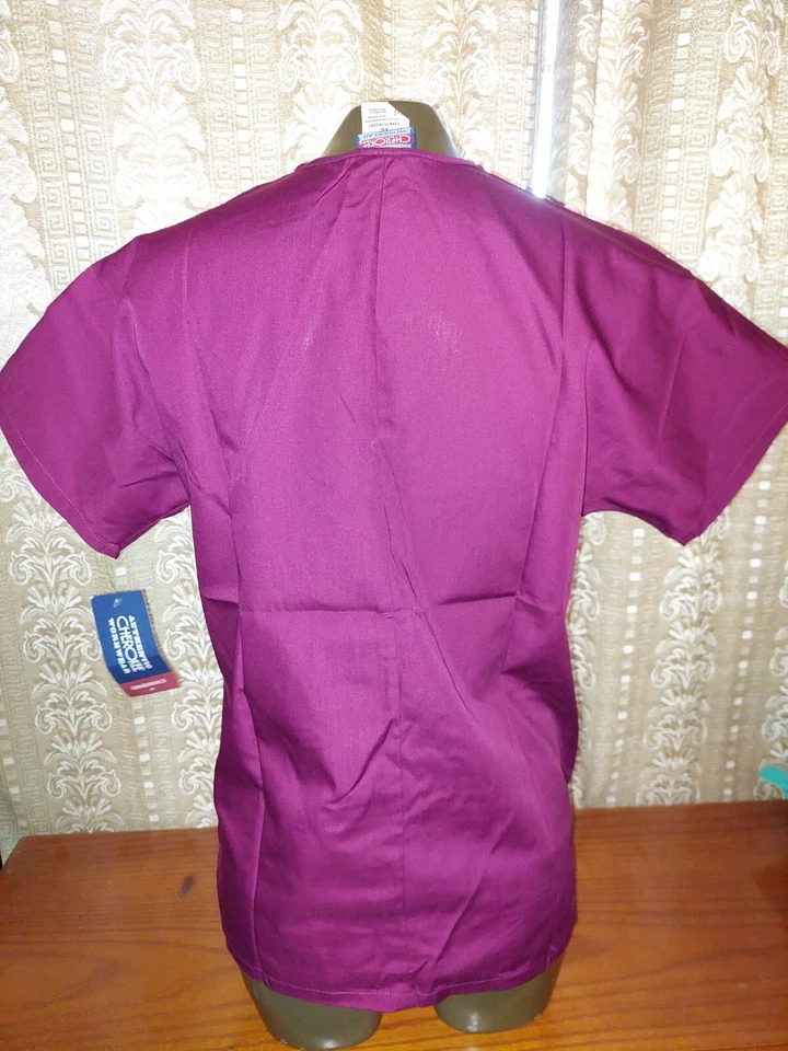 Nuevo con etiquetas Blusa Médica Cherokee Workwear Para Mujer Cuello en V V V V Vino talla S-4700 Foto 2 de 3