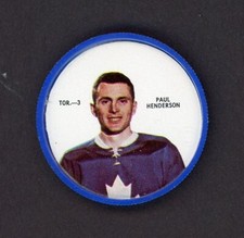 1968-69  SHIRRIFF HOCKEY COINS  TOR.-3  PAUL HENDERSON      26074