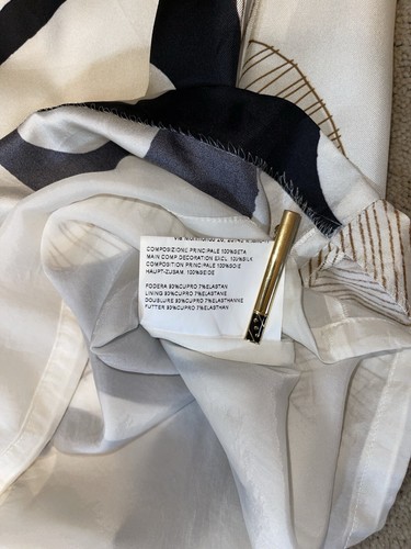 Piazza Sempione Dress Womens  40 US 8 Geometric Shapes 100% Silk MIDI Dress - Picture 5 of 11