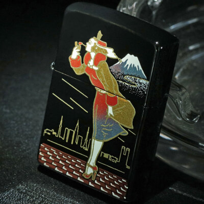 Zippo Windy Girl Mt.Fuji Modern Japanese Traditional Makie Japan