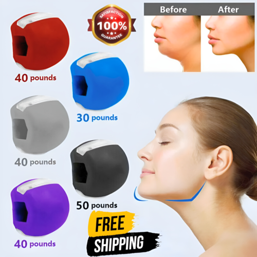 Face Jaw Trainer Fitness Neck Ball Face Jawline Exerciser Mouth Toning - Picture 1 of 29