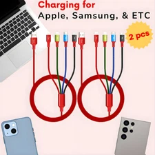 4-in-1 Multi USB Charging Cable 6Ft 3.5A Fast Charger for iPhone Samsung
