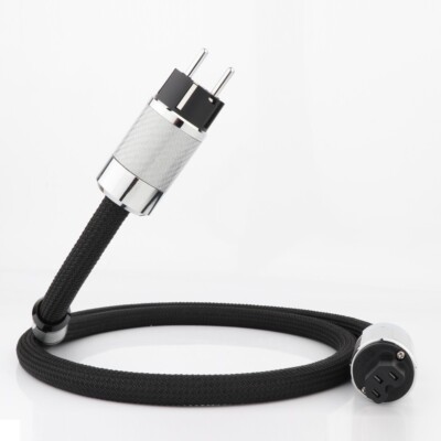 Audiophile 10AWG Audio Copper Power Cable AMP DAC US EU Carbon Fiber Power Plug