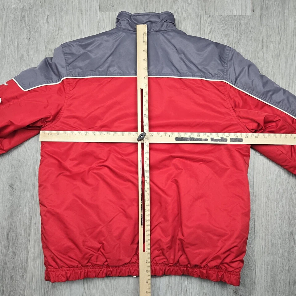 Nike Coat Youth Large 14-16 Red Gray Reversible Fleece Lined Pockets - Image 4 of 4
