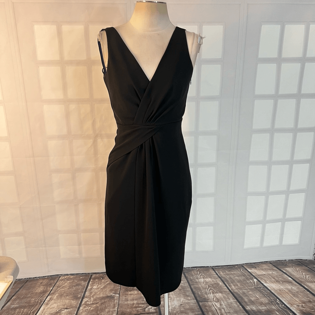 Elie Tahari black sleeveless v neck attached wrap formal cocktail dress size 4 | eBay Elie Tahari black sleeveless v neck attached wrap formal cocktail dress size 4 | eBay