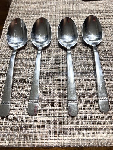 4- Reed & Barton BRIGHTON Glossy 18/10 Stainless Flatware 7 1/8” Soup SPOONS