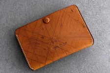 Atelier Du Cuir Simplet "SNAP"  card case/holder rusty - teak