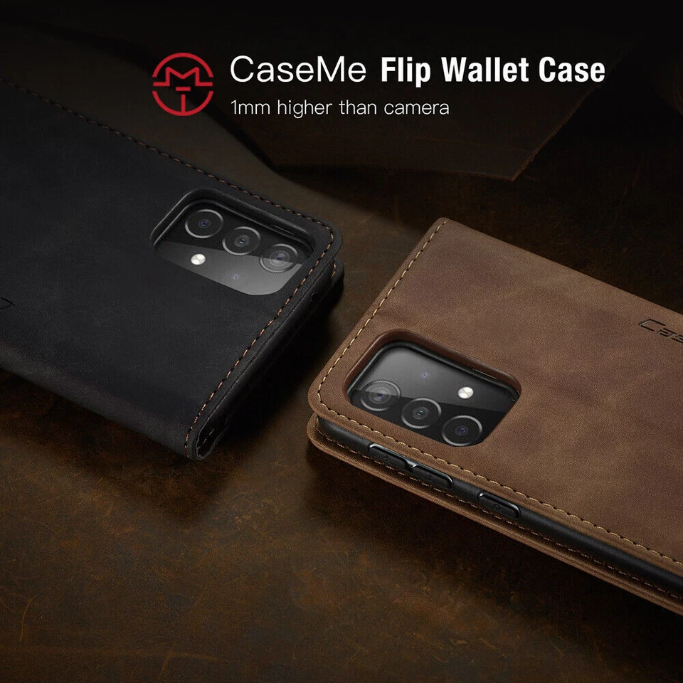 Funda tipo billetera abatible de cuero PU CaseMe para teléfono Samsung S24 S23 S20 S21 S22 Ultra Foto 3 de 4