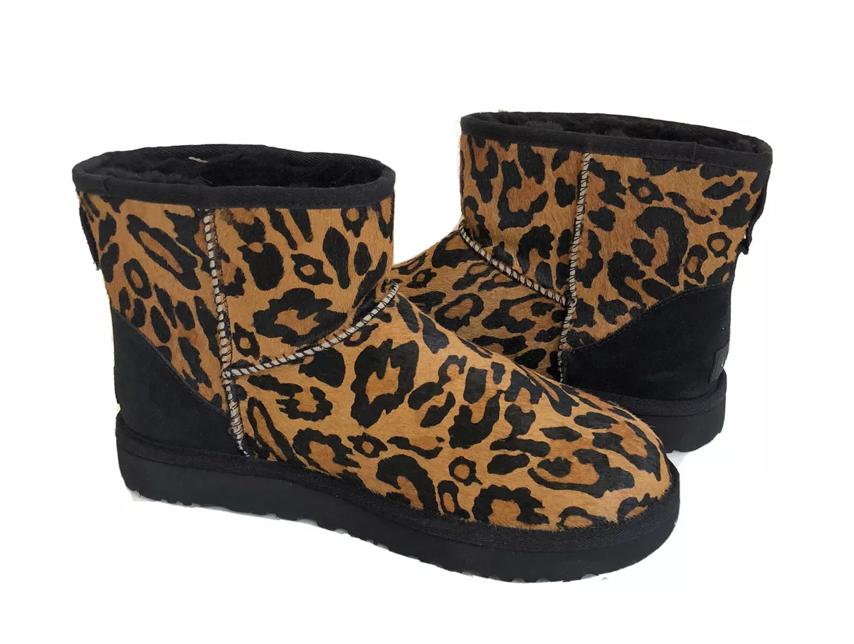 UGG CLASSIC MINI PANTHER BUTTERSCOTC SHEARLING COW HAIR BOOT US 8