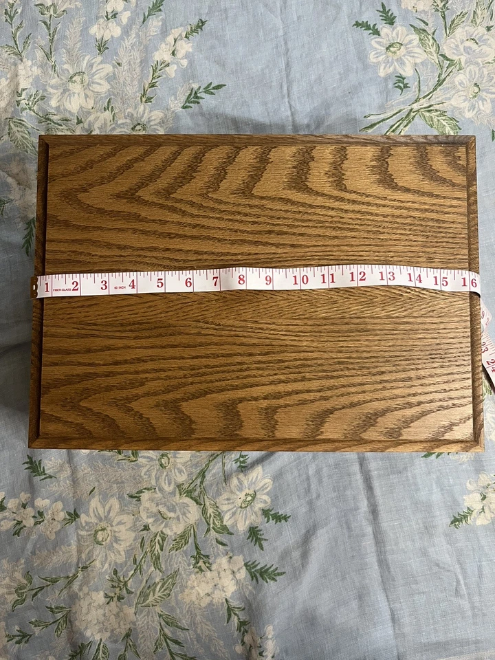 Reed&Barton aço inoxidável prata com padrão de flores nas alças em caixa de madeira - Imagem 4 de 4