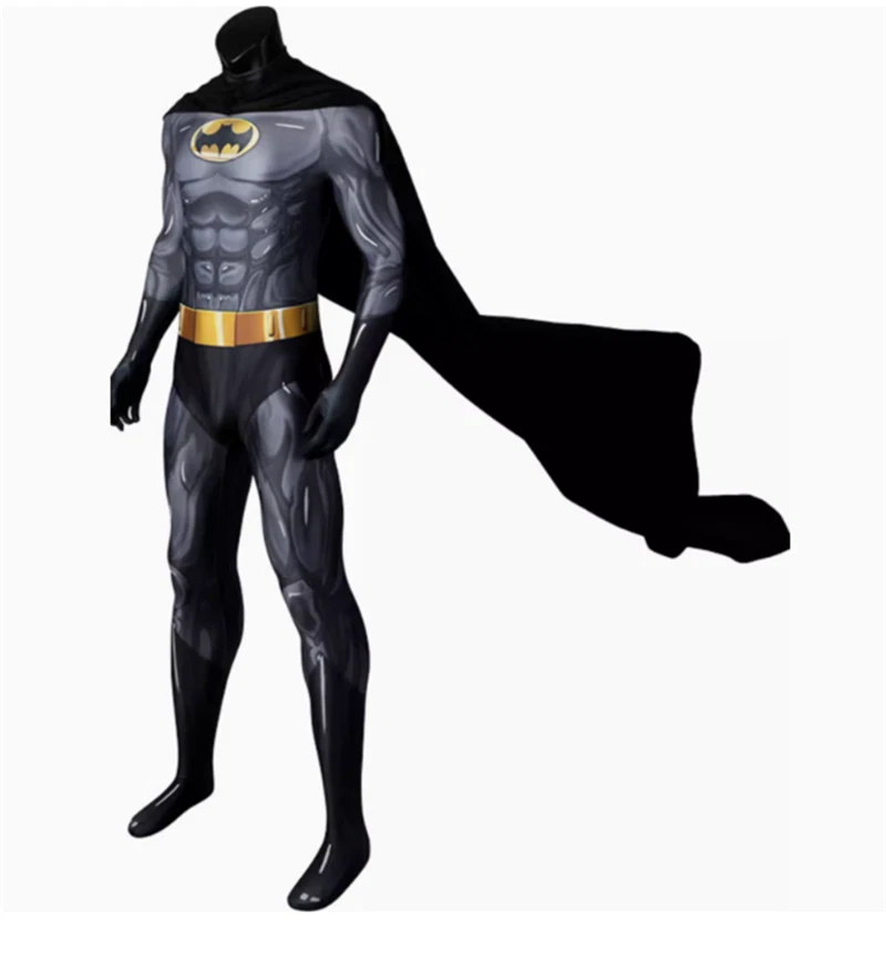 Disfraz de Batman Disfraz para Hombre Mono + Capa Trajes Halloween Fiesta Uniforme Traje  Foto 2 de 4