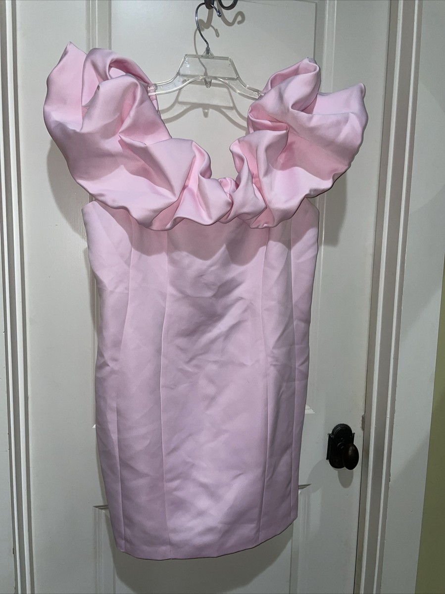 parisian nights mini dress pink NEW Pink Ruffle Parisian Nights Off Shoulder Mini Dress Brides Maid Wedding  1X