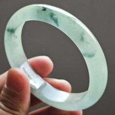 60mm Natural Icy Green Jadeite Jade Bracelets...