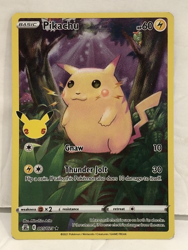 Pikachu 60 HP Gnaw 10 Thunder Jolt 30 Rare Pokemon card excellent condition - Picture 7 of 8