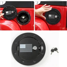 Fuel Filler Door Cover Gas Tank Cap With Lock Fits 2007-2018 Jeep Wrangler JK