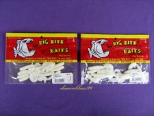 3 Packs - Big Bite Baits 3" Finesse Grub Pro Series - Color White