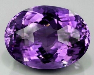 AFRICAN AMETHYST 18 x 13 MM OVAL CUT CHECKERBOARD TOP ALL NATURAL F-4551