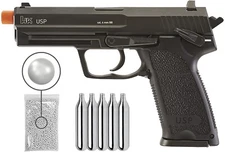 Umarex H&K USP C02 Blowback Airsoft Pistol with 5x 12gr CO2 Tanks and BBs Bundle