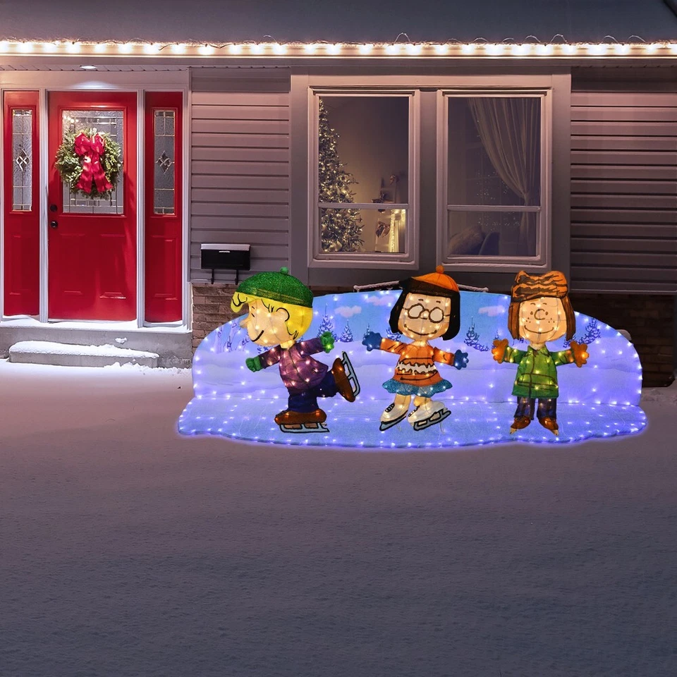 Peanuts Gang Ice Skating 32" 3D LED A Charlie Brown Christmas Decor - Image 2 of 2