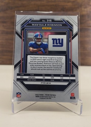 2022 Prizm #315 Wan'dale Robinson Red White Blue Prizm Rookie RC Giants - Bild 2 von 2