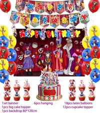 The Amazing Digital Circus Party Supply Banner Backdrop Toppers