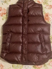J Crew Puffer Down Vest Jacket Women XS Maroon Red B1160