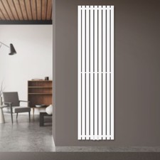 Radiateur design panneau plat avec raccord central monocouche 48x180 cm blanc