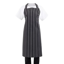 Black Striped Apron Butchers Stripe Professional Quality Bib Unisex 71 x 96cm