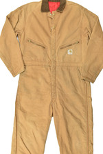 Carhartt 9960Z Vintage Duck Canvas Insulated Coveralls Quilt Lined Brown Size 48