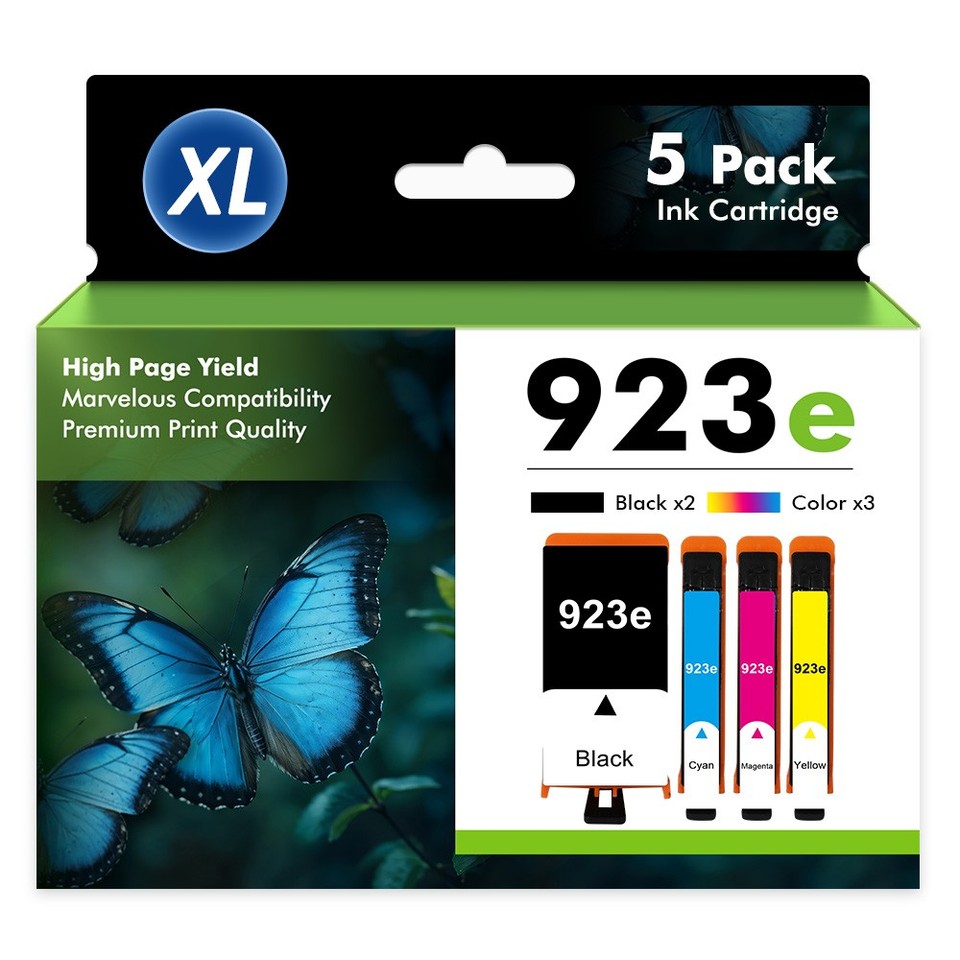 923XL 923e Black Color Ink Compatible for HP 923 OfficeJet 8120 8130 ...
