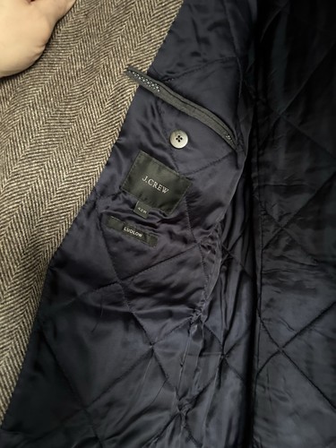 J Crew Herringbone Wool Ludlow Top Coat 42R - Picture 3 of 6