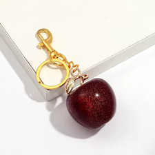 Cute Red Cherry Keychain Bag Charm Fruit Pendant Keyring for Women