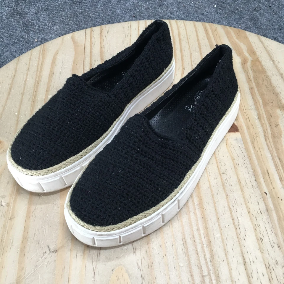 Vince Camuto Zapatos Mujer 9 M Negro Relinsta Alpargata Tenis Crochet Bajo Foto 3 de 4