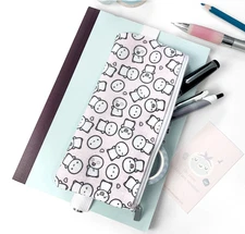 Powder Pink Elastic Band Pen Pouch TheCoffeeMonsterzCo TCMC