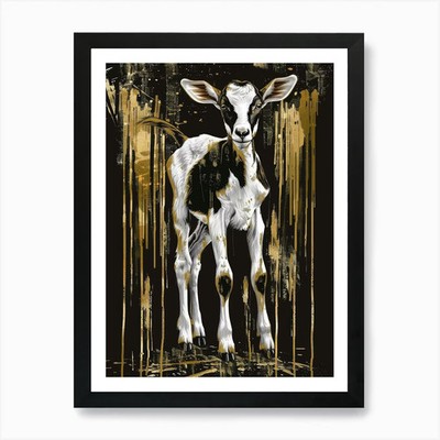Ziege Leinwandbild 1 Kunstdruck gerahmt Wandbild Poster Leinwanddruck Bild