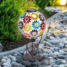 Decorative Scroll Steel Outdoor Gazing Globe Stand - Bronze by Sunnydaze
