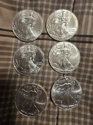 6 2016 American Silver Eagles 1 OZ, .999 FINE