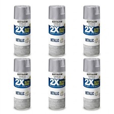 6 Pack Rust-Oleum Silver Metallic Spray Paint, American Accents 2X Ultra, 12 oz