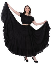 Wevez 25 Yard 4-Tier Belly Dance Gypsy Tribal Jupe ATS 100 Cotton skirt