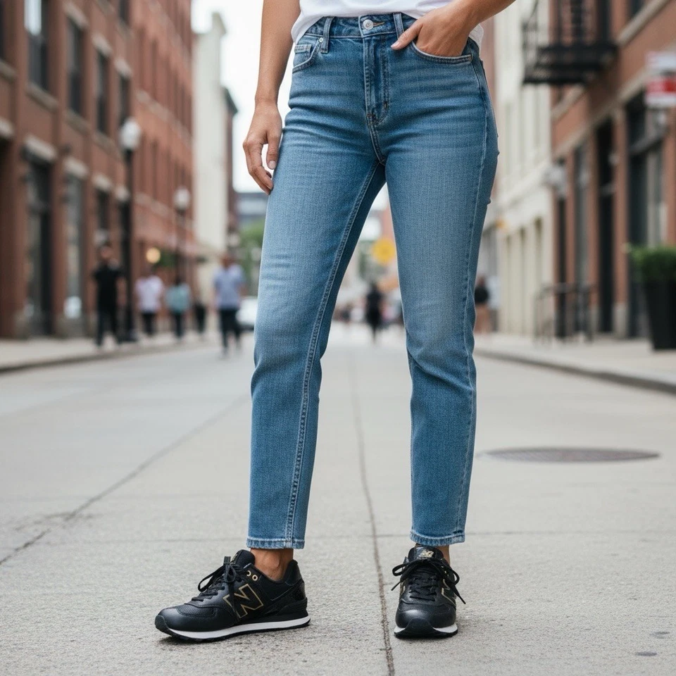 New Balance 574 - WL574LDF - Mujer’s Talla 9 - Zapatillas de cuero negras y doradas Foto 4 de 4