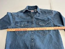 Levi's Western Blue Denim Shirt Men  s Pearl Snap Button Long Sleeve READ