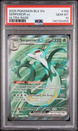 2025 POKEMON BLK EN-BLACK BOLT ULTRA RARE #156 SERPERIOR EX PSA 10