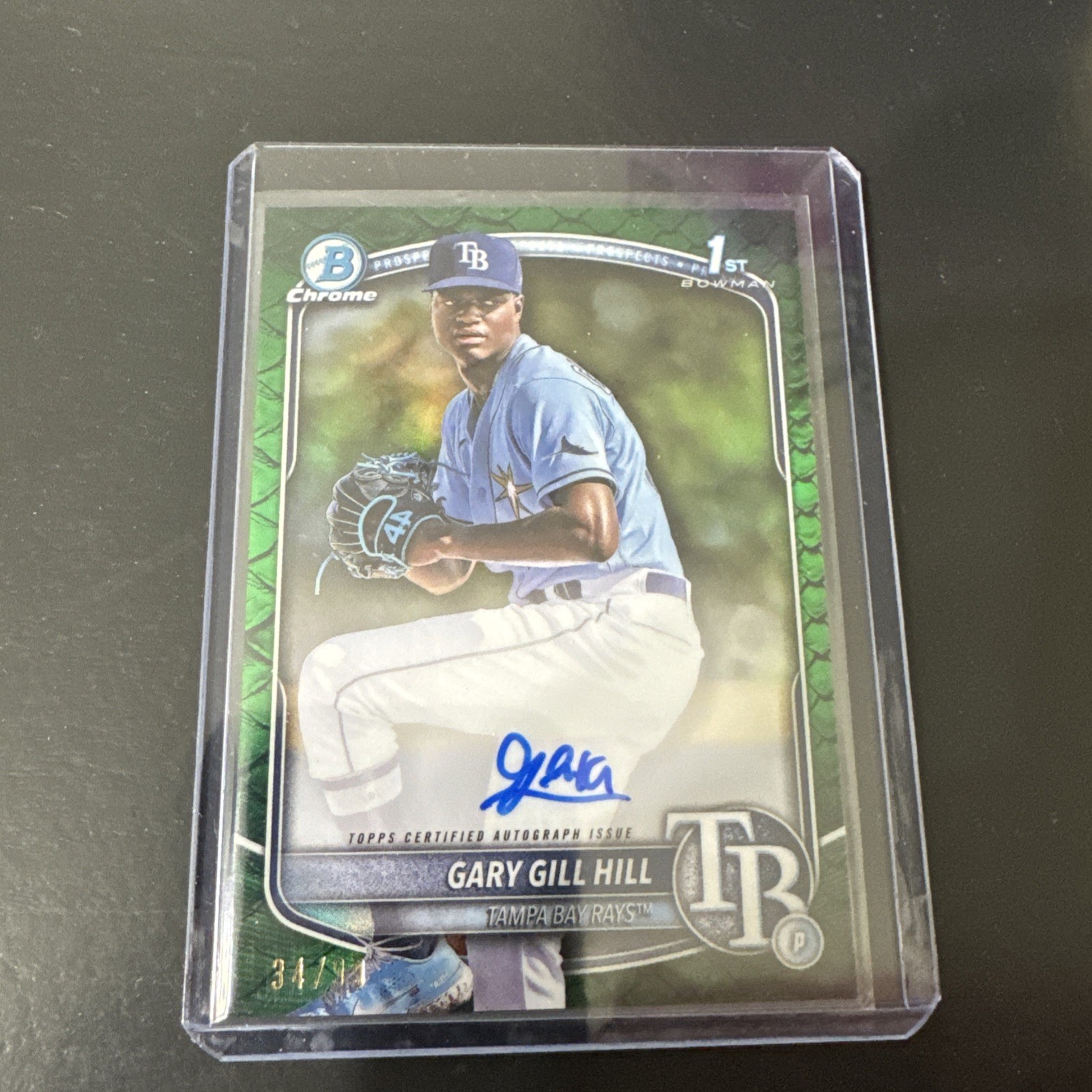 2025 Bowman Gary Gill Hill 1st Bowman Chrome Auto Green Reptilian /99 Rays