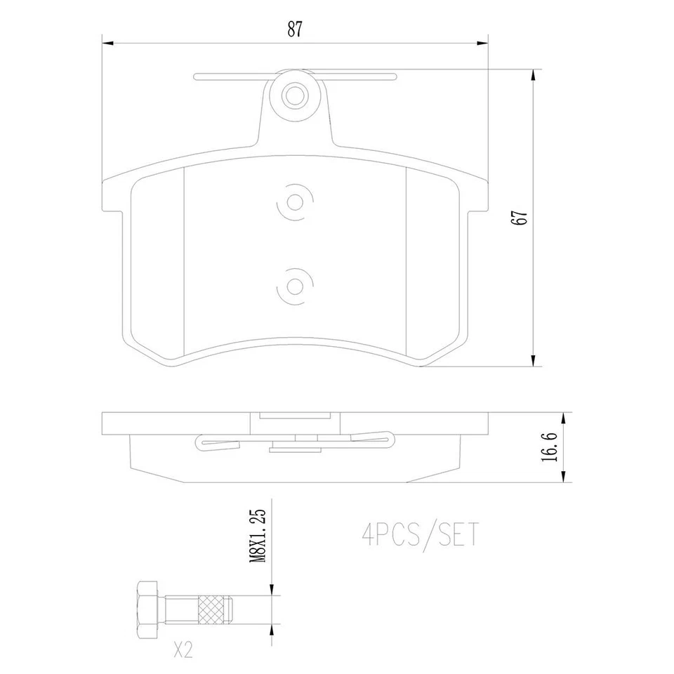 Brembo Rear NAO Ceramic Brake Pad Set For Audi A4 A8 Quattro Coupe 90 100 5000 - Image 3 of 3